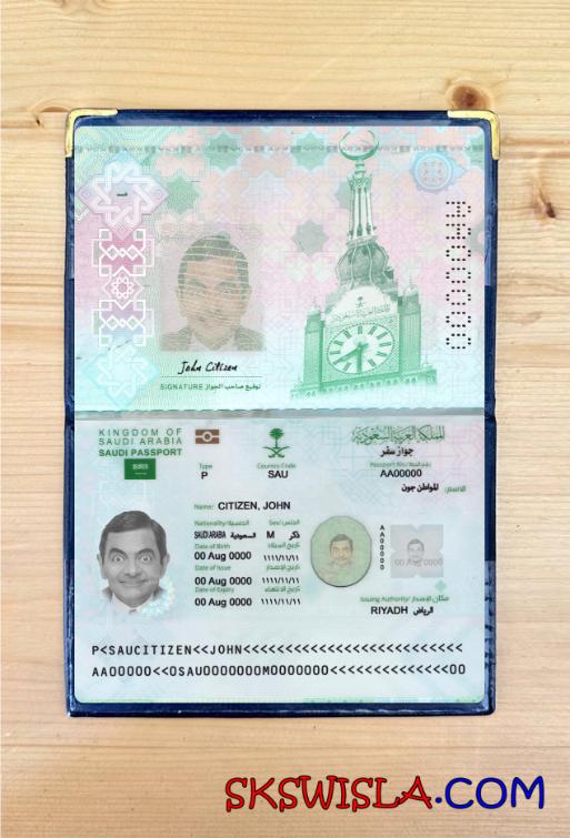 Arabia Saudyjska paszport 2022-obecnie fotowygląd, skan i fotorealistyczny snapshot, 2 w 1